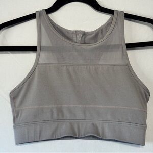 Zyia Womens Sports Bra Charcoal Yoga Athleisure Workout Gym Fitness Mesh READ